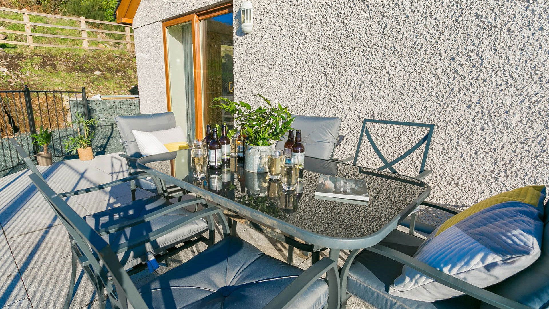Patio seating with views