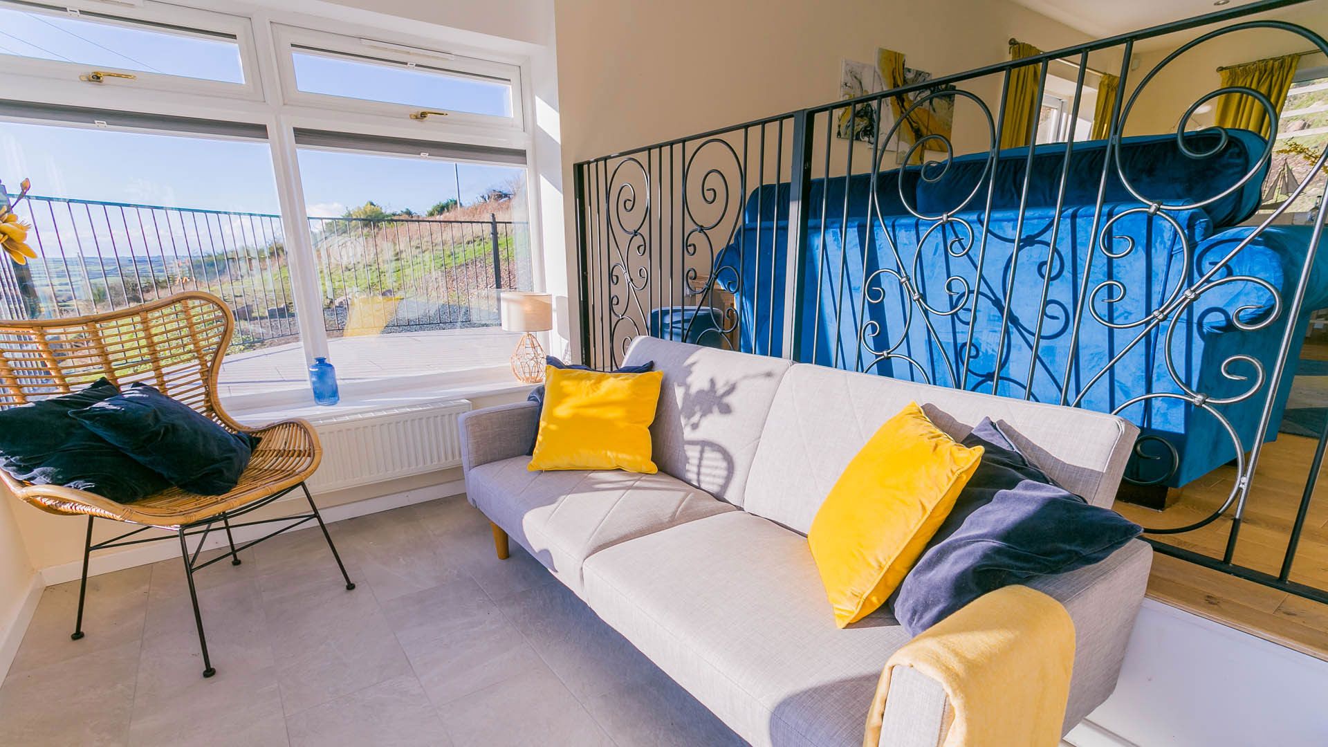 Sunroom at Bron Heulog with views toward Snowdonia